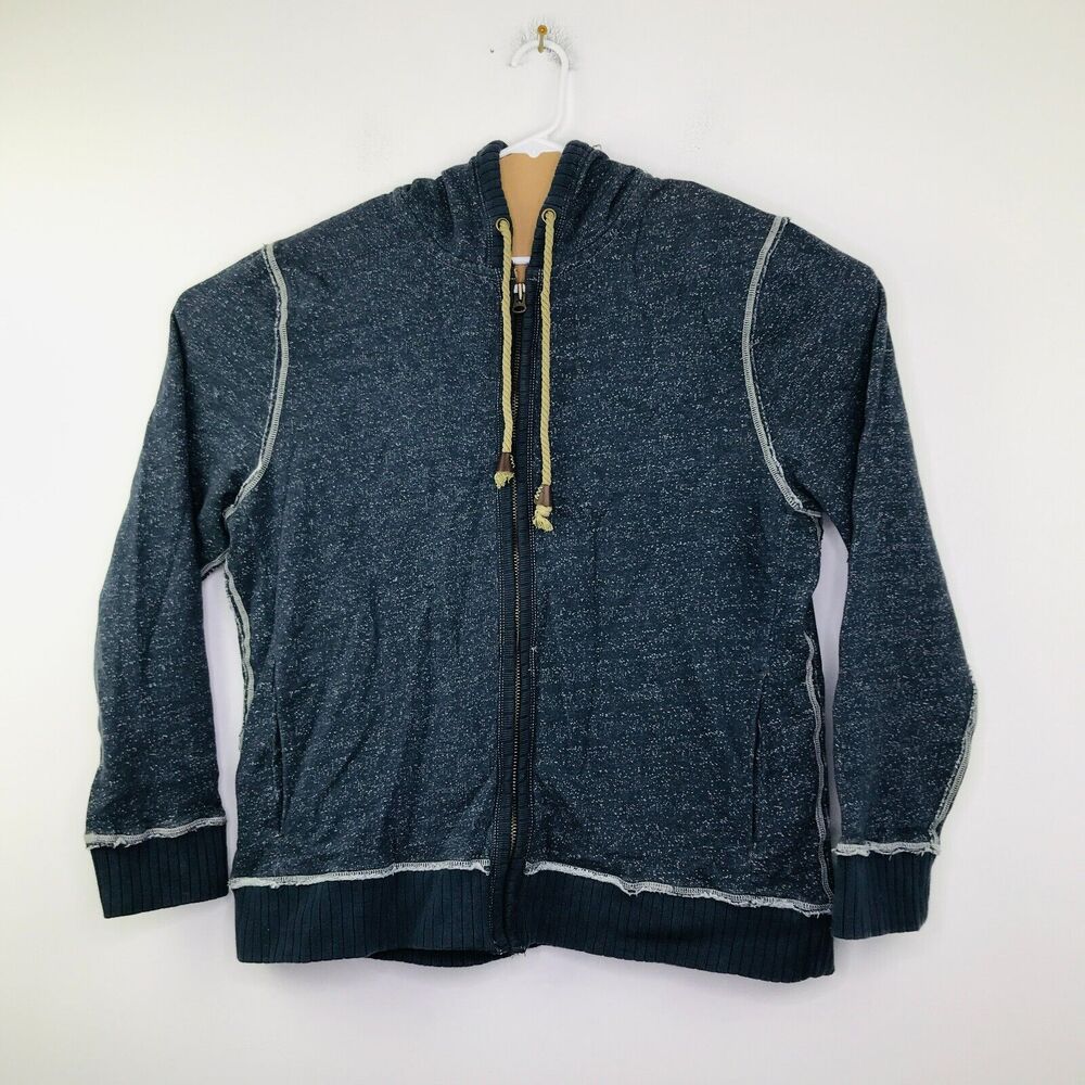 Jeremiah Men's XL Jacket Blue Flecked Admiral Full Zip Fleece Hoodie NWT